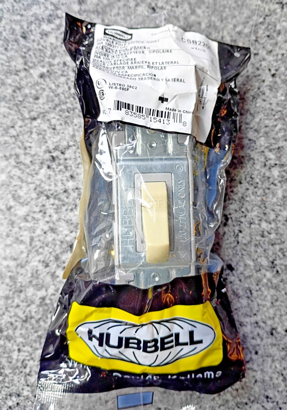 NEW Hubbell Double Pole Toggle Switch CSB2201 Commercial Grade 20A 120/277V AC gallery