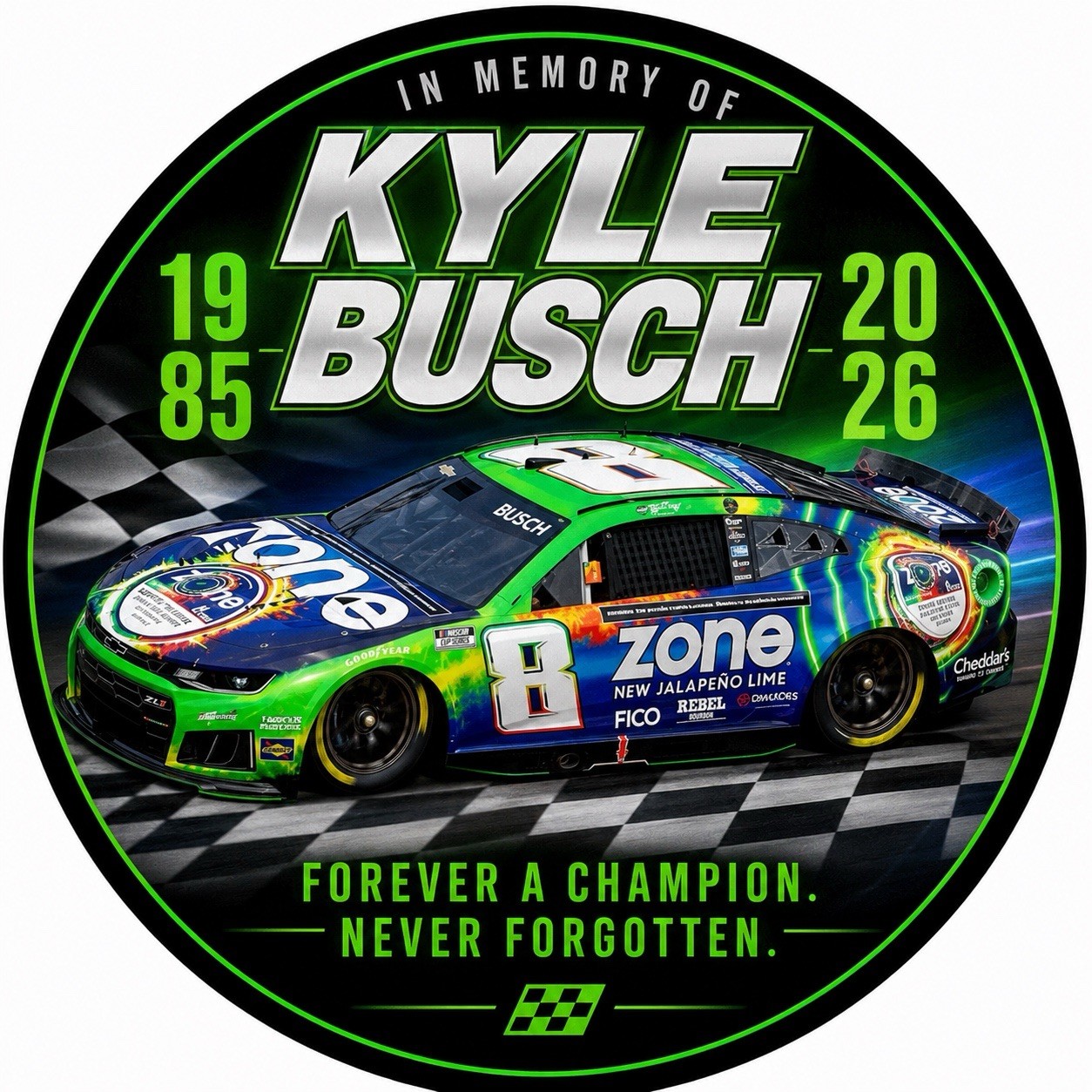 New Kyle Busch Memorial 3” HD Vinyl Sticker Racing NASCAR Tribute No 8 gallery