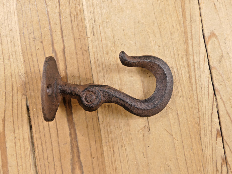 4 Ceiling Hooks Hanging Plant Hook Rustic Cast Iron 4 1/2" Coat Tow Chain Hanger gallery