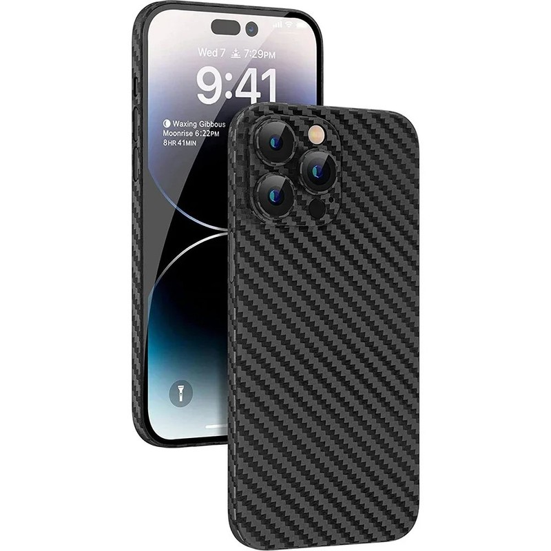 0.3mm Ultra Thin Carbon Fiber Pattern iPhone Case Slim Hard Cover 16 15 14 13 gallery