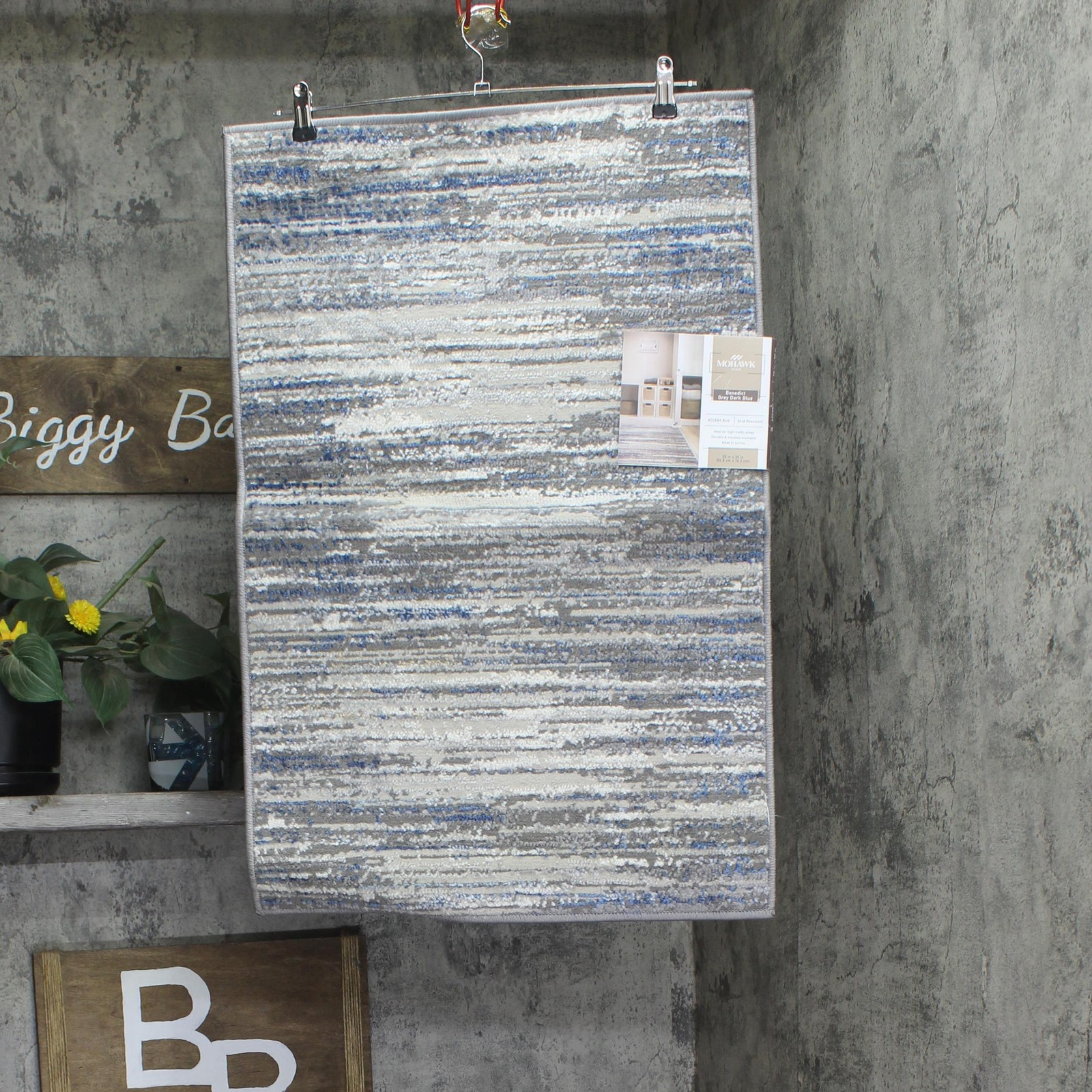 mohawk Skid Resistant Accent Rug Gray Dark Blue 20x30 gallery