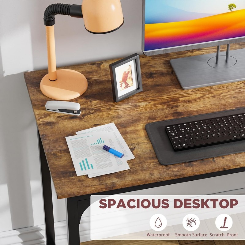 Compact & Elegant 39 Inch Computer Desk for Home Office - Adjustable Feet Design gallery