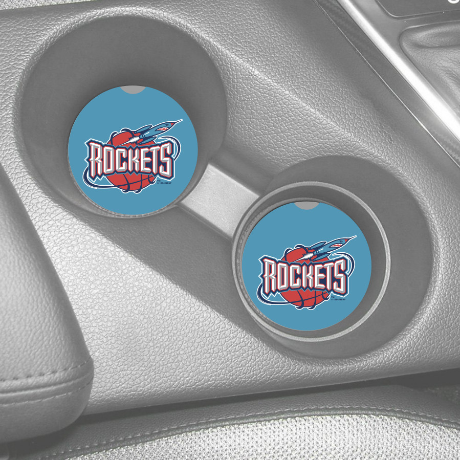 HOUSTON ROCKETS SANDSTONE CAR COASTERS ABSORBS SET (2) NBA BASKETBALL gallery