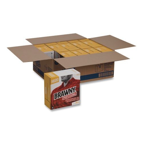 Brawny Professional Lightweight Disposable Shop Towels, 9.1x12.5, White, 200/Box gallery