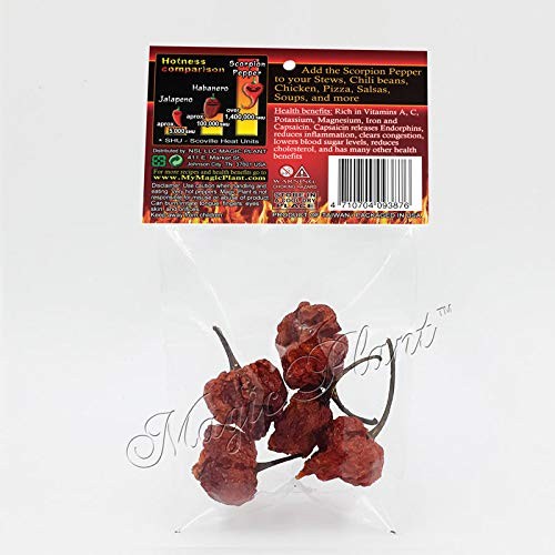 Red Scorpion Butch -T Pepper Dried Whole Pods by Magic Plant, 0.5 Oz, gallery