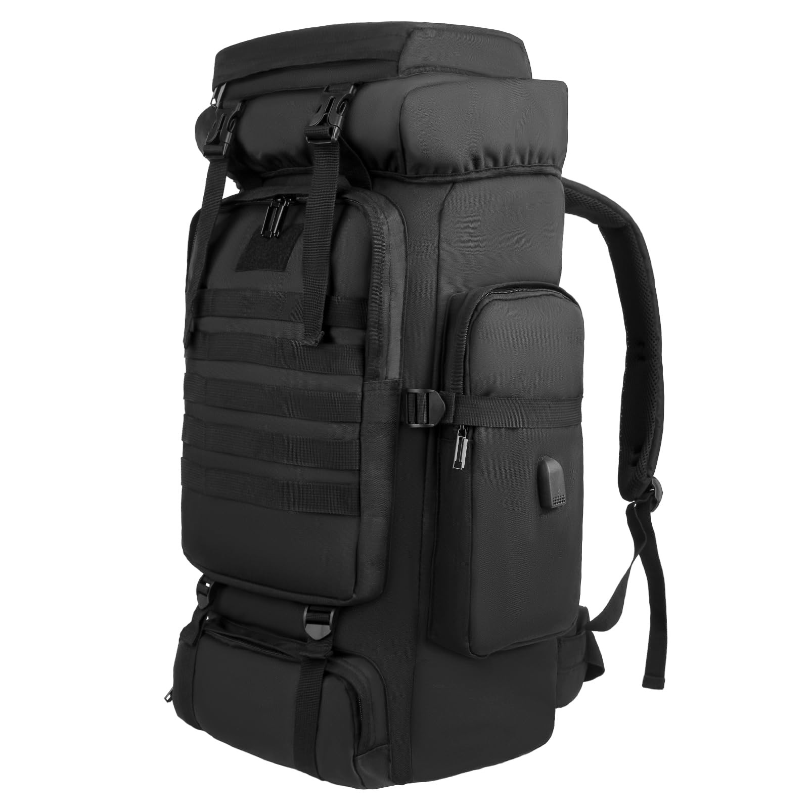 80L Hiking Backpack Large Capacity Tactical Durable Frame Molle Rucksack with...