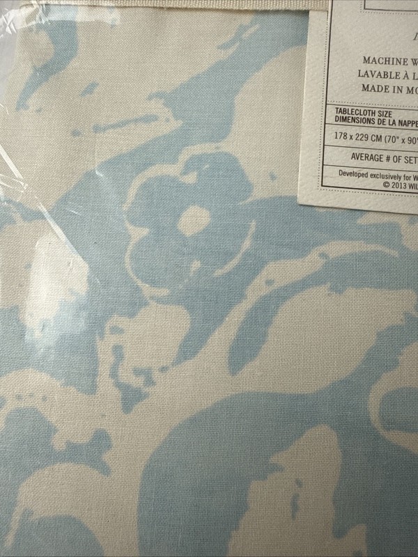 Williams Sonoma Painterly Damask Tablecloth 70×90 EASTER SPRING gallery