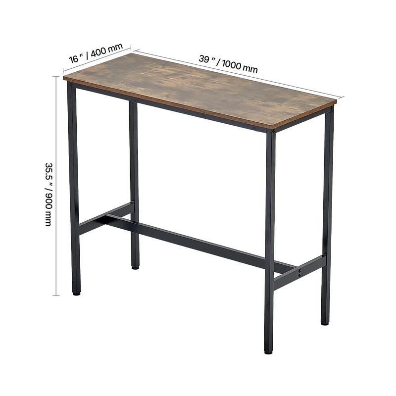 Bar Table Height Pub Table Cocktail Coffee Counter Kitchen Dining 39x16x35.5 in gallery