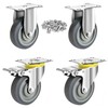 5" Heavy Duty Quiet Caster Wheels Set (4-Pack) - 2 Locking Swivel + 2 Rigid C... gallery