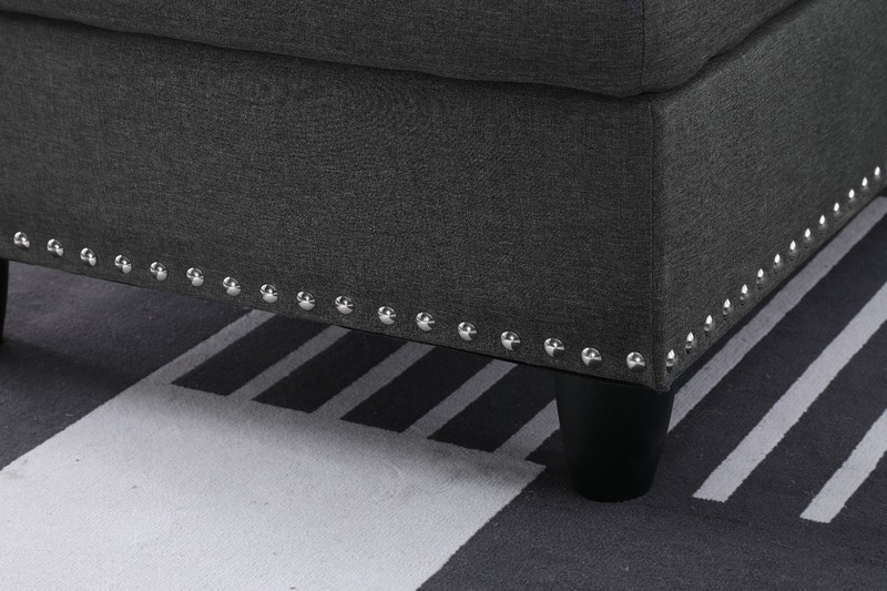 Left Hand Facing Sectional L-Shaped Sofa Set Living Room Couch Storage Ottoman gallery