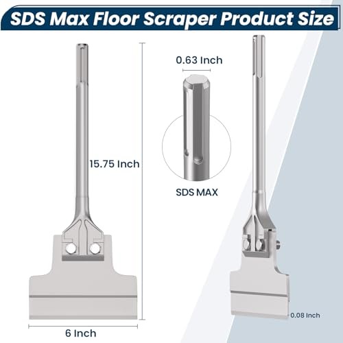 SDS Max Floor Scraper, TOOVEM 6 Inch SDS Max Chisel Bits, Flooring Scraper gallery