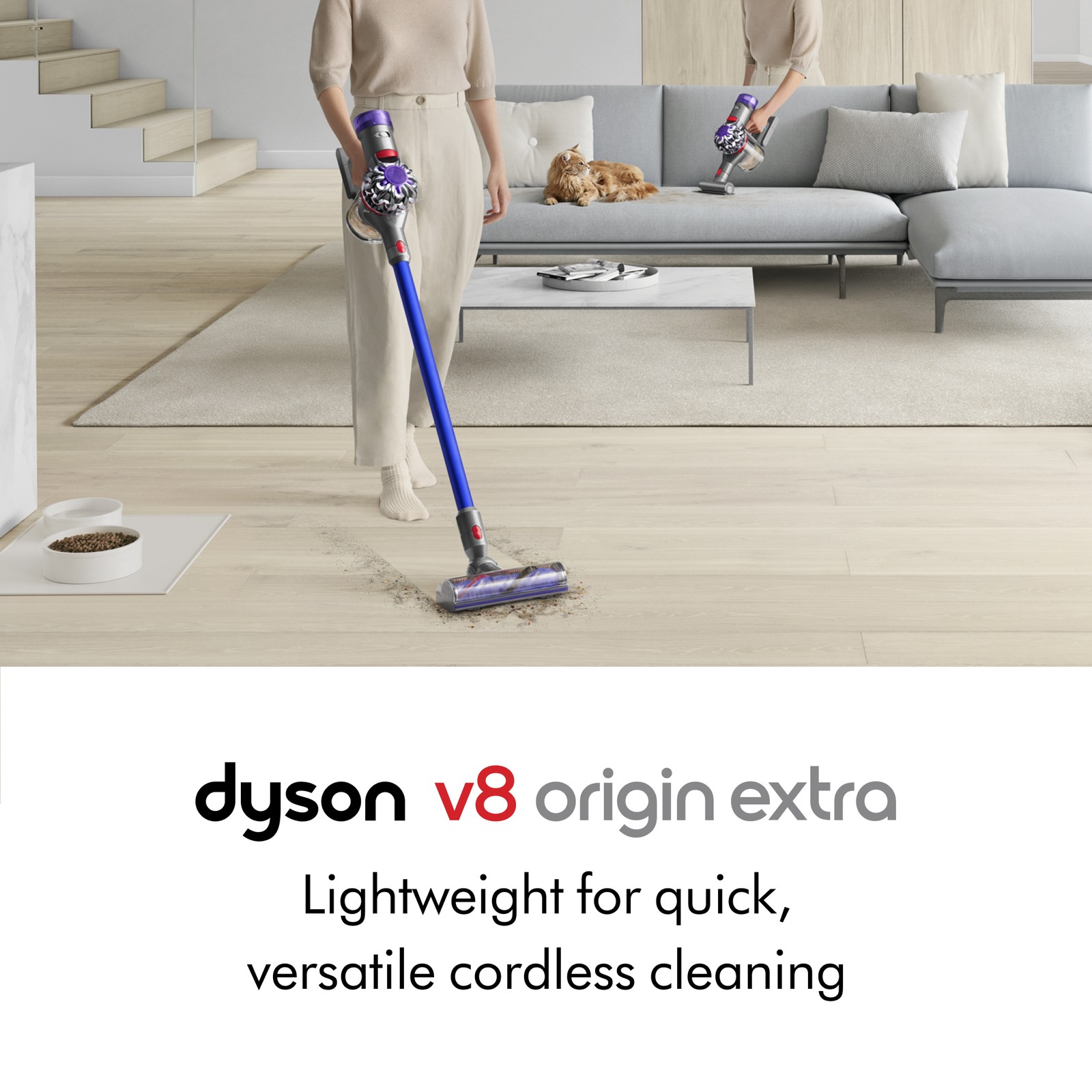 Dyson V8 Origin Extra Cordless Vacuum | Blue | Refurbished gallery