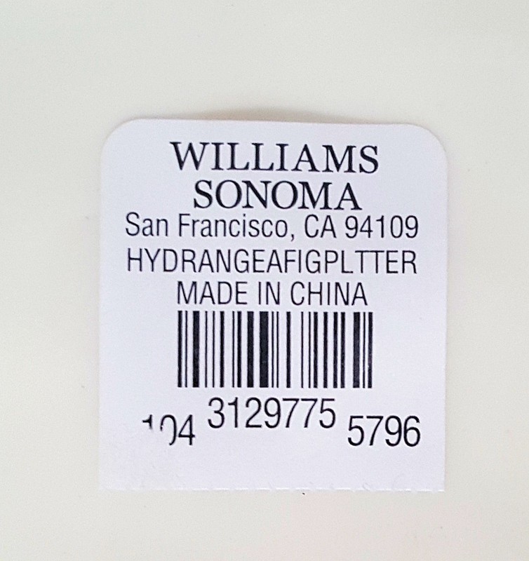 Williams Sonoma Figural Hydrangea Platter 15.5" NEW Stoneware Blue Flower Summer gallery