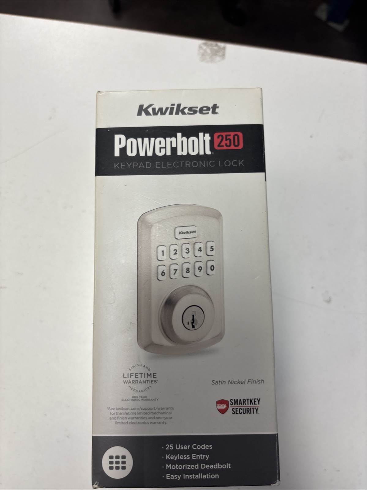 Kwikset Powerbolt 250 10-Button Electronic Deadbolt Door Lock Satin OPEN BOX gallery