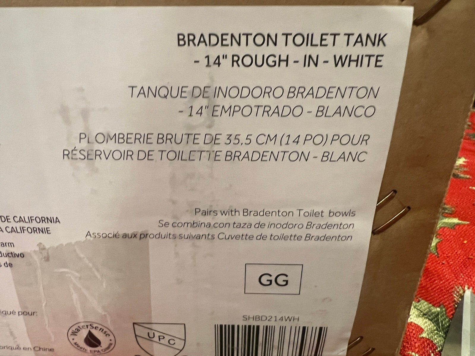 Signature Hardware SHBD214WH Replacement Bradenton 14" Rough-In Toilet Tank,Lid gallery
