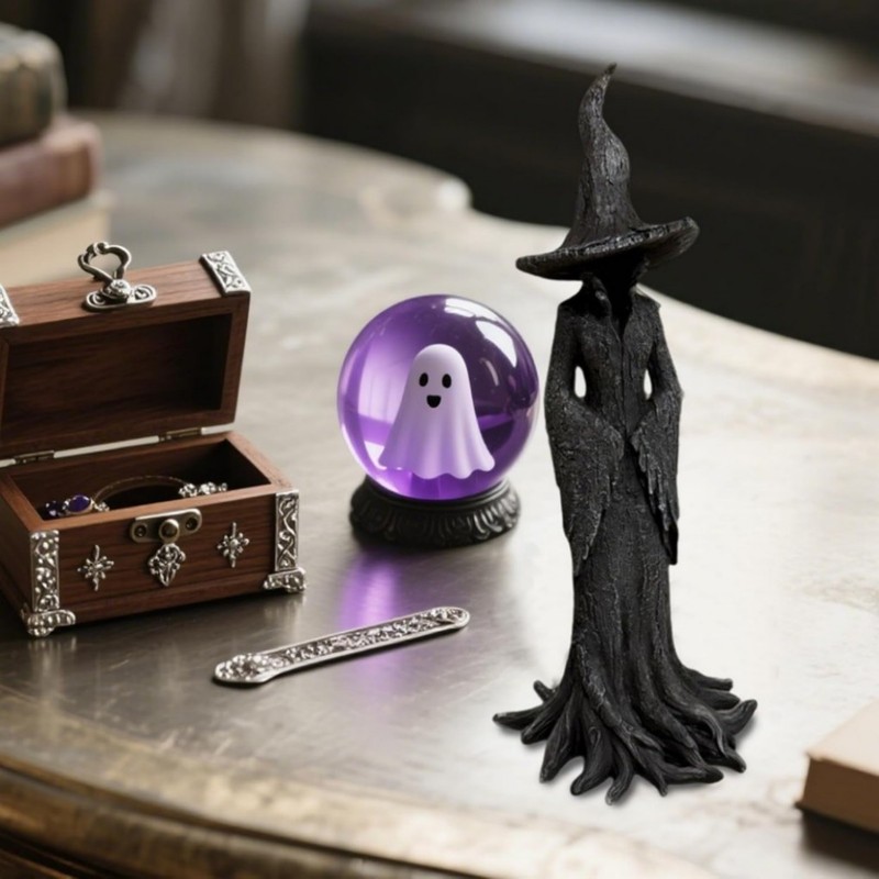 1 Pack Cracker Barrel Tree Witch Statue 2025 30 cm Halloween Decor - New in Box gallery