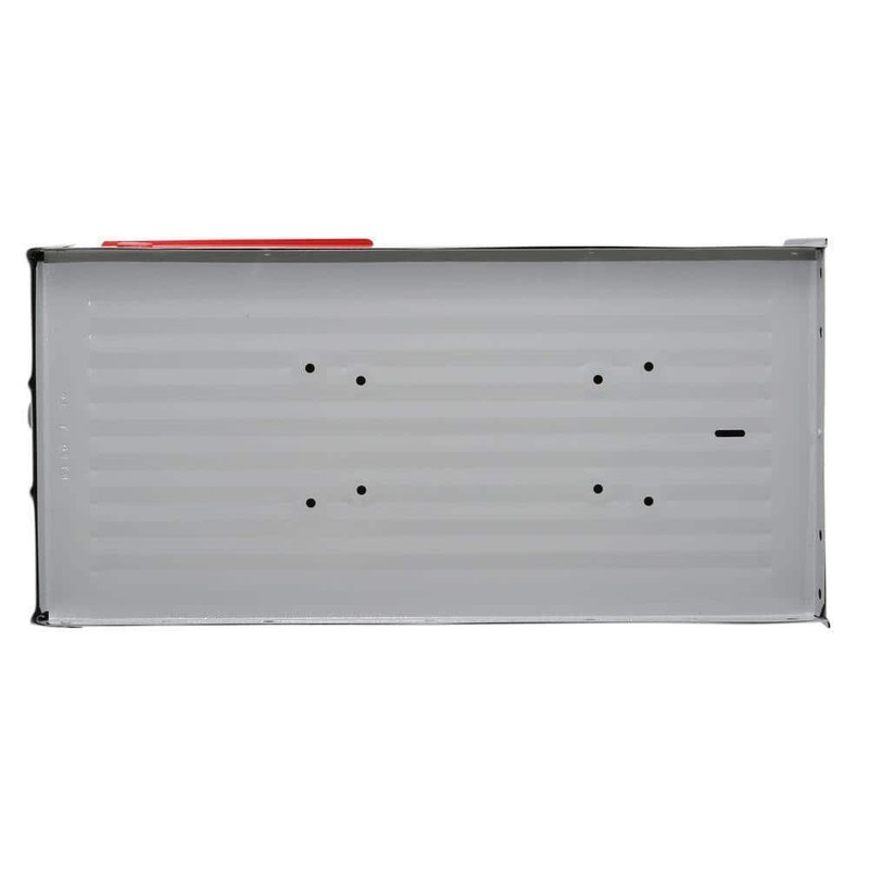 Post Mount Mailbox Gray Extra Large Steel Rust-Resistant Adjustable Door Latch gallery