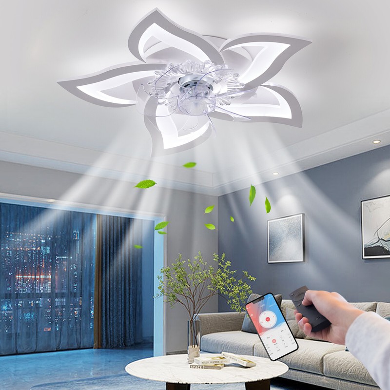 29.2" Ceiling Fan with Light APP Control Kids Room Low Profile Ceiling Fan Light gallery