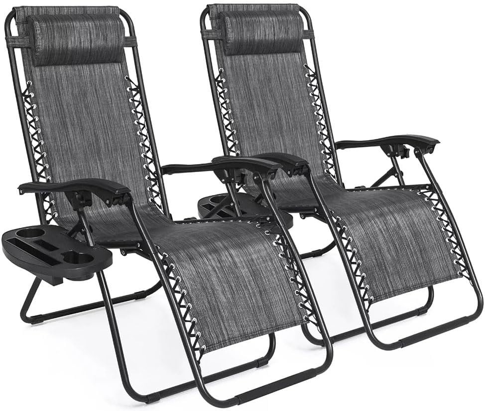Zero Gravity Chair Camp Reclining Lounge Outdoor Lounge Patio Chair 2 Pack gallery