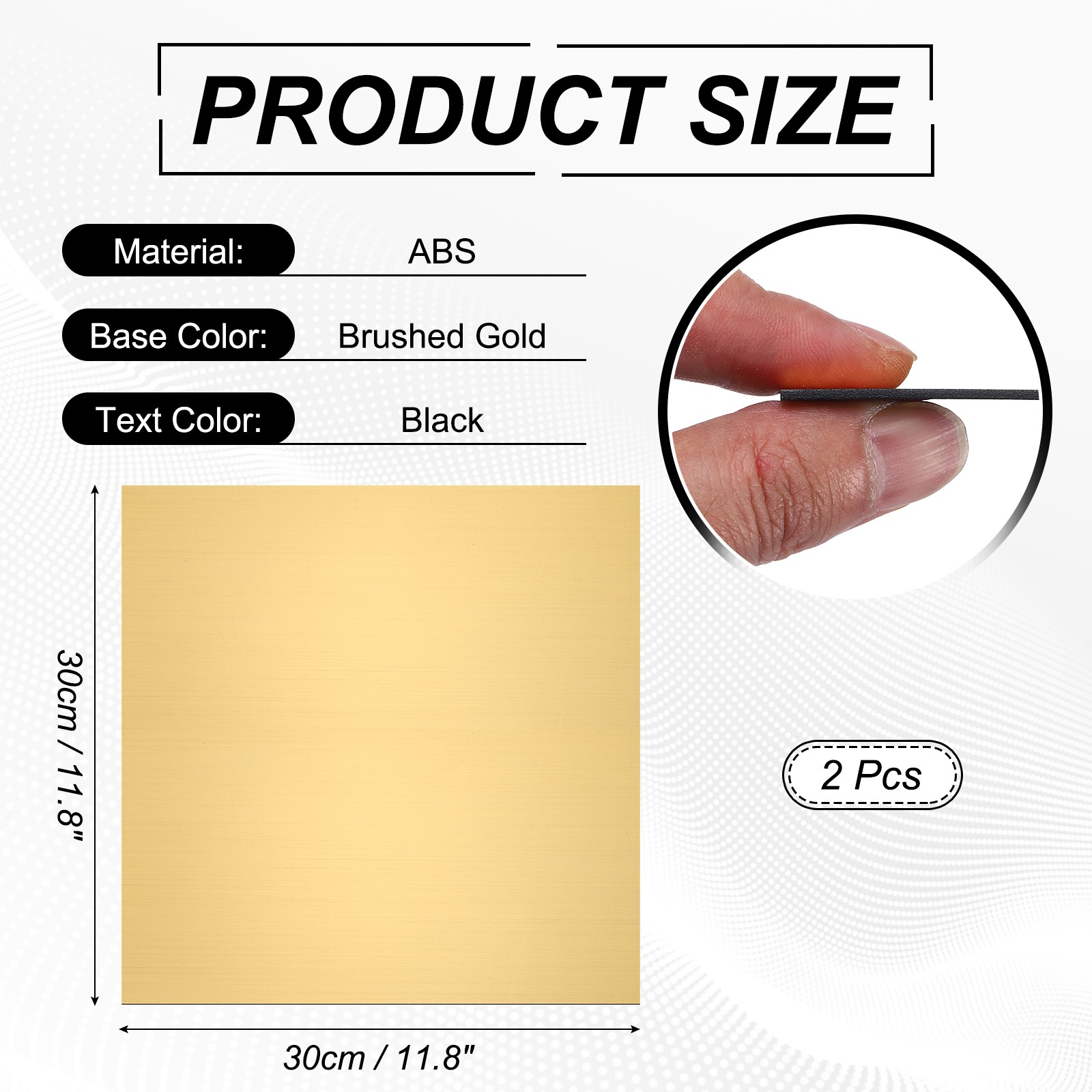 2Pcs 11.8x11.8" Double Color ABS Laser Engraving Sheet, Brushed Gold/Black gallery