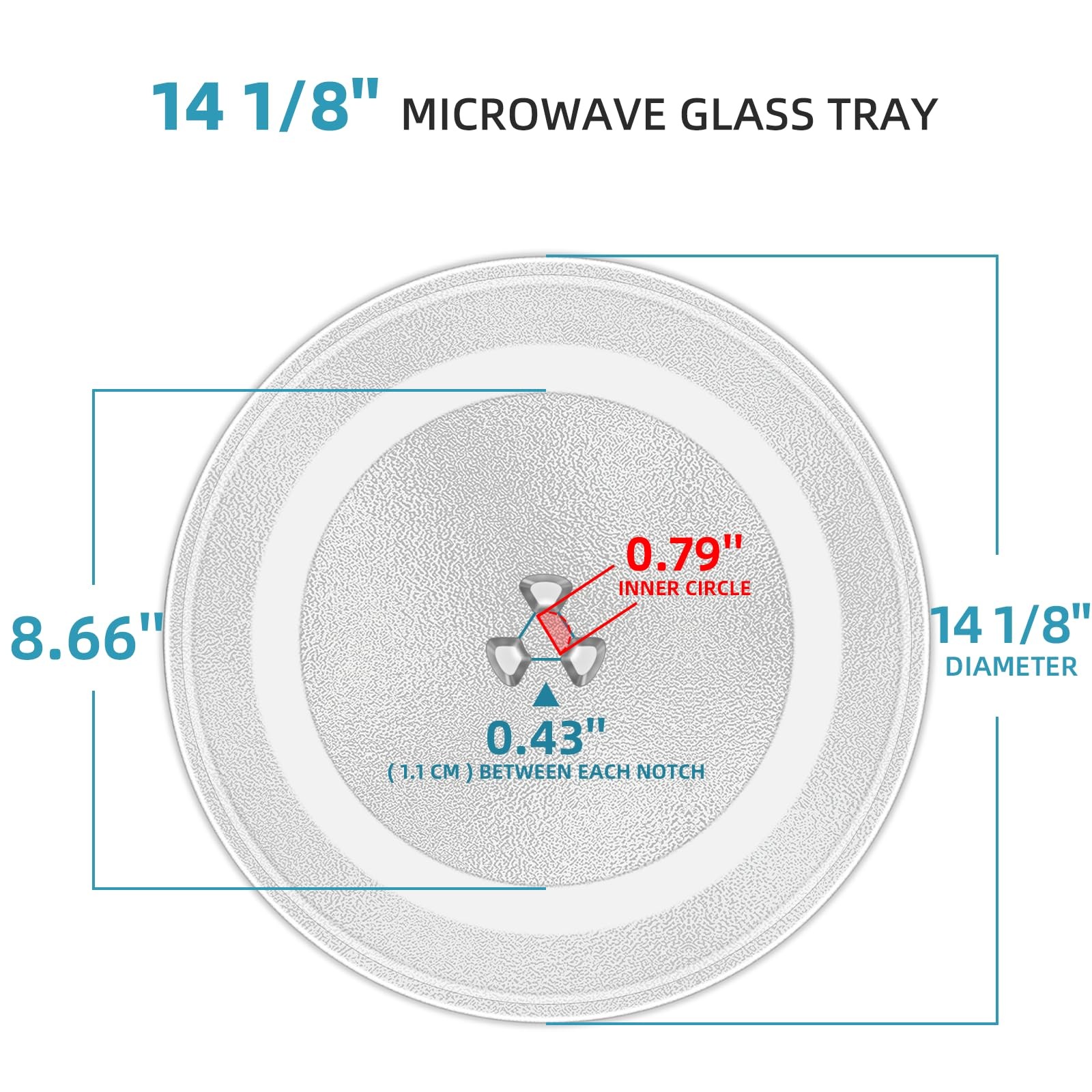 Microwave Glass Plate 14 1/8 inch - Exact Replacement for 14 1/8" gallery