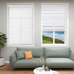 Zebra Dual Roller Blinds Horizontal Window Shade Blind Easy to Install Curtains