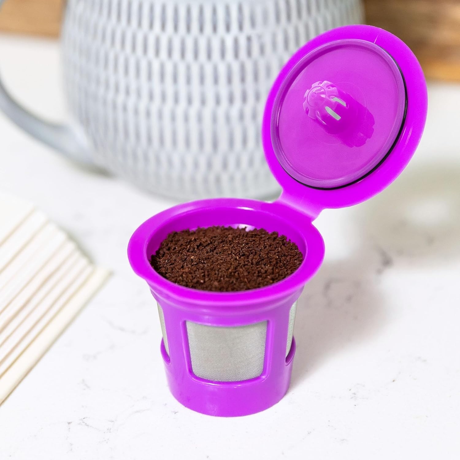 7 Pack Reusable Refillable Single K-Cups Coffee Filter Pod for Keurig K525,K550 gallery
