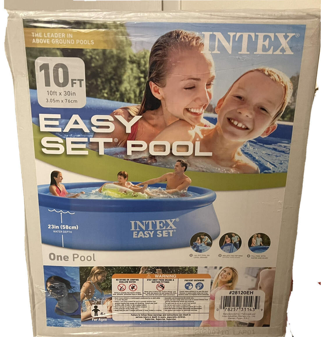 Intex Easy Set 10ft x 30in Above Ground Inflatable Round Swimming in hand gallery