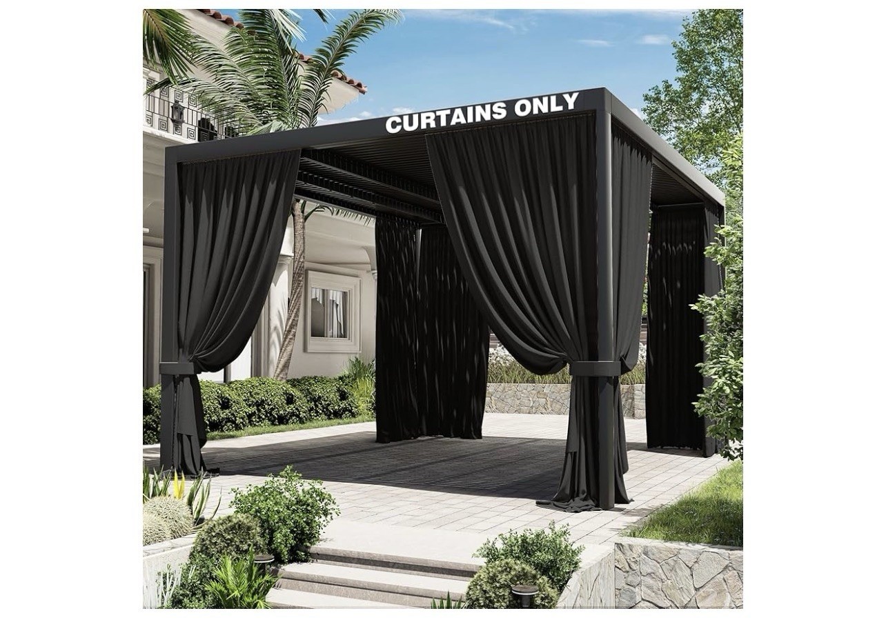 Gazebo Universal Replacement Privacy Curtain,10'×12' Gazebo Outdoor Waterproof gallery