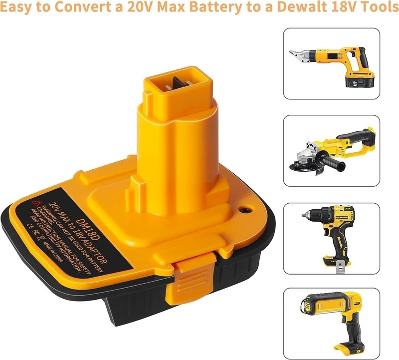 2pack USB Battery Convert Adapter Compatible with Dewalt 20V to 18V tools gallery