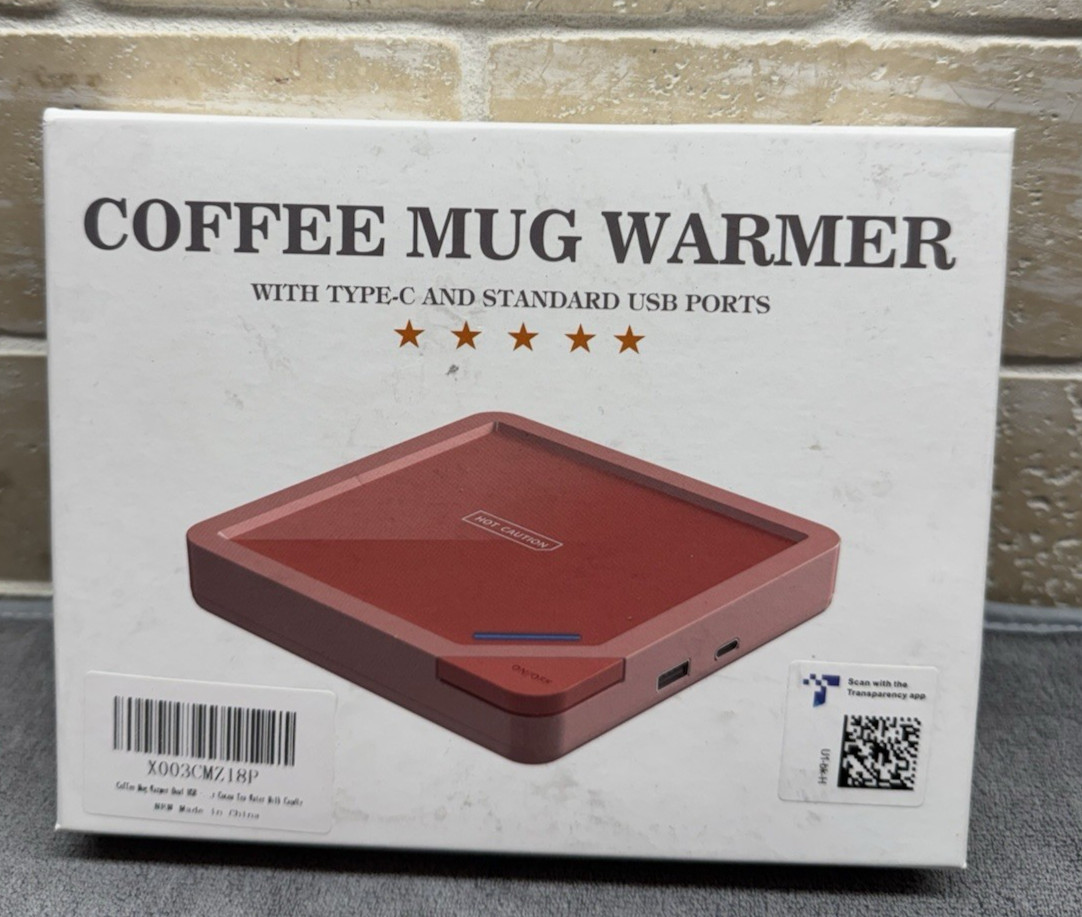 Electric Coffee Warmer with Type C and USB Port for Office Desk (Black) gallery