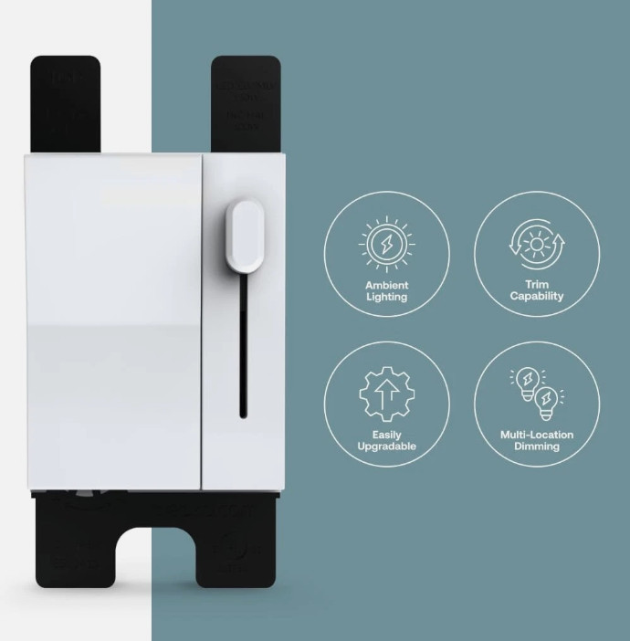 Deako Simple Dimmer Wall Switch Module Decorator/Rocker Single Gang White gallery