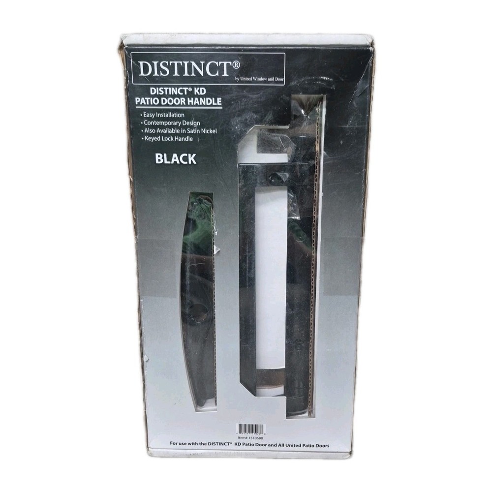 United Window & Door Surface Mounted Sliding Patio Door Handleset 1510680 BLACK