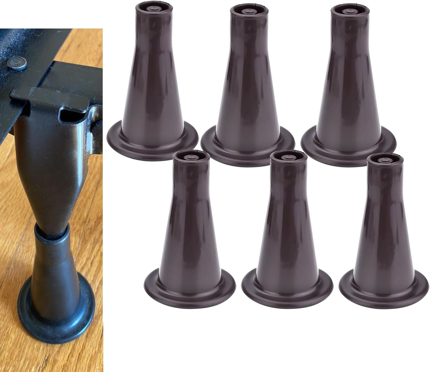 6PCS Reinforced Bed Frame Feet That Replace Wheels. Prevent Sliding. Sturdy Repl gallery