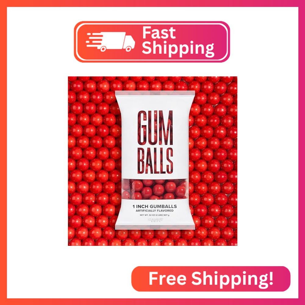Candy Envy - Red 1 Inch Gumballs - 2lb Bag - Approximately 113 Gumballs Per Bag gallery