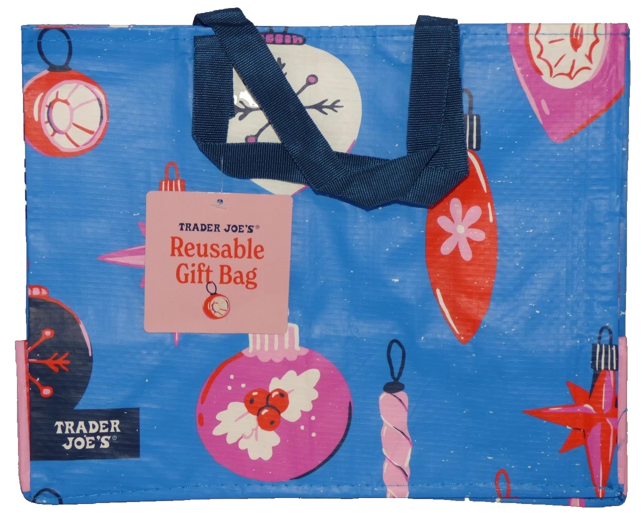Trader Joe's Gift Bag Reusable - Blue-Limited Edition-New gallery