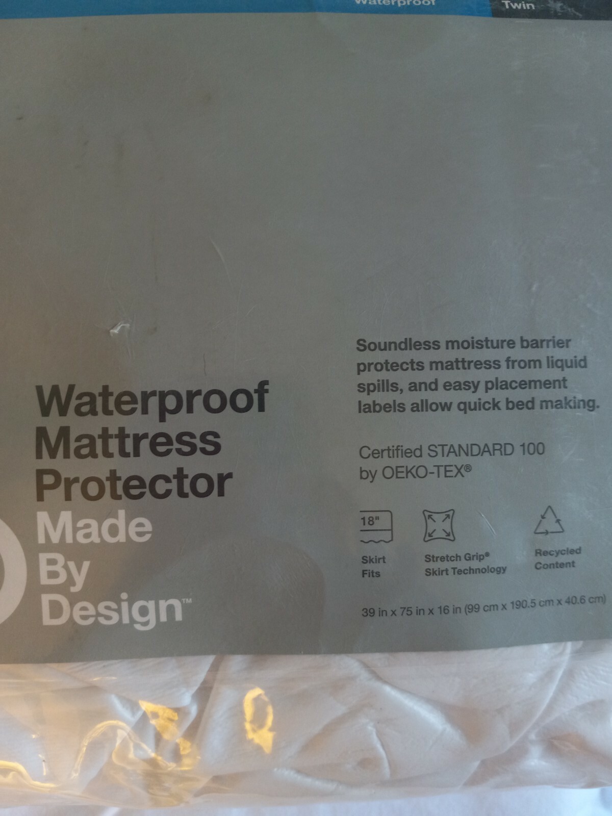 Twin Waterproof Matress Protector Machine wash, tumble dry Made By Design gallery