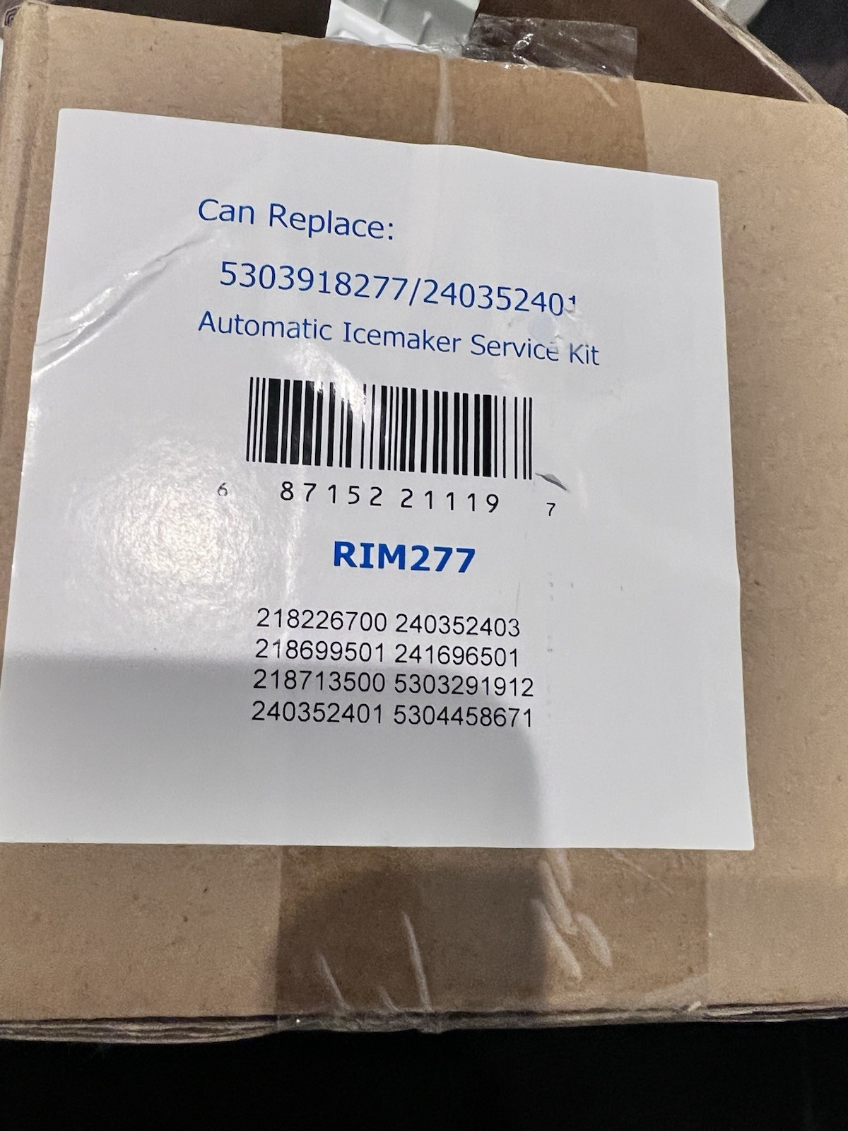 SUPCO RIM277 Automatic Icemaker Service Kit, Open Box gallery