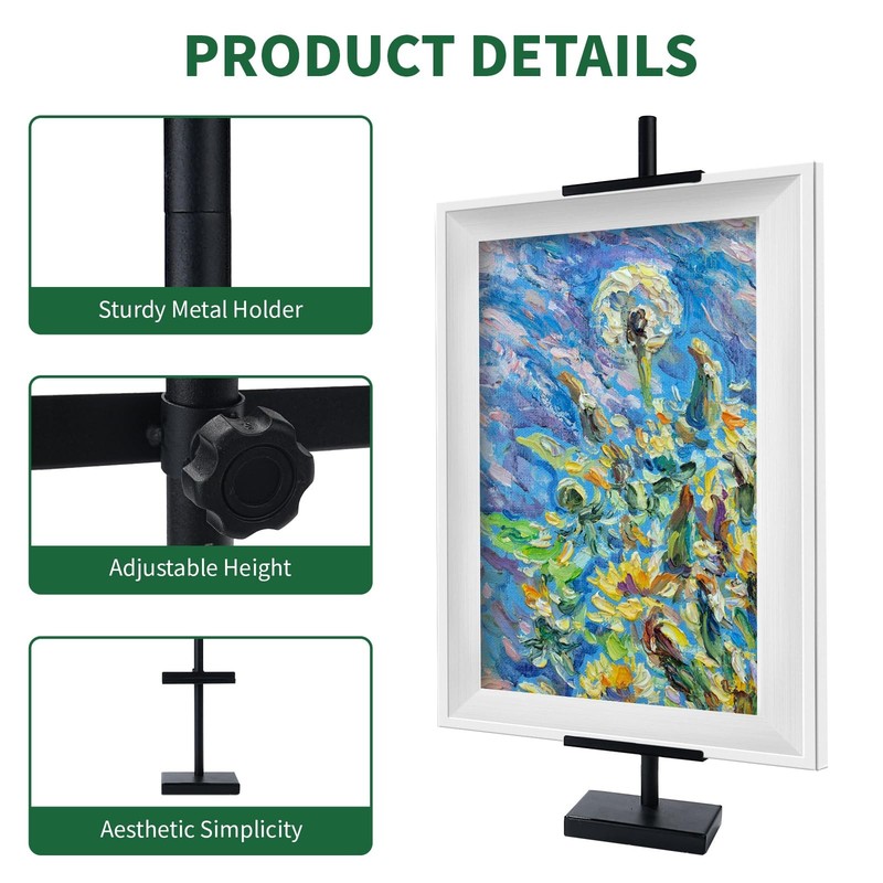 GOOBETTER Tabletop Picture Frame Stand, Adjustable Easel Stand for Frames Up ... gallery