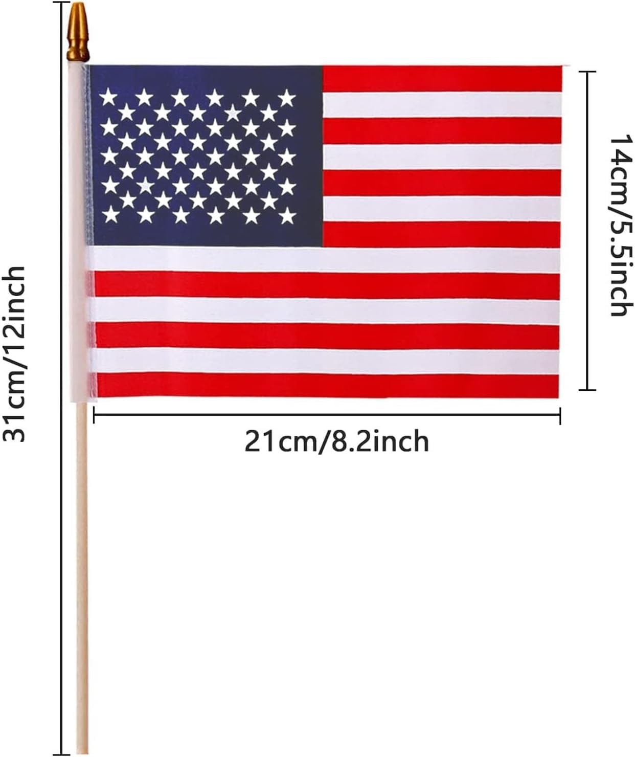 500 Pack 5x8 Inch Small American Flags on stick, Mini Hand Held Flags,Perfect... gallery
