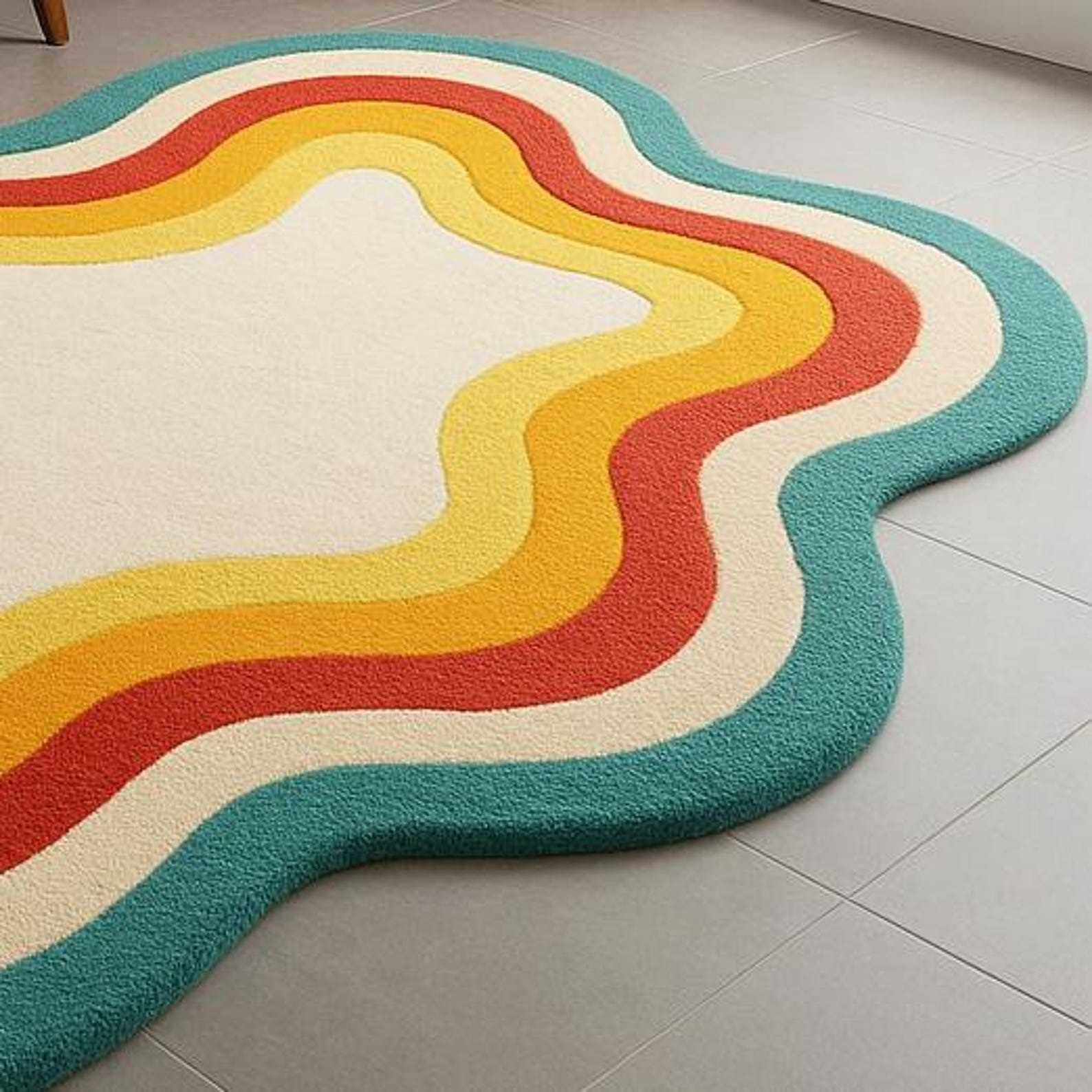 Handmade Rug | Irregular Rug | Wool Rugs | Living Room Rug | Tufted A323 gallery
