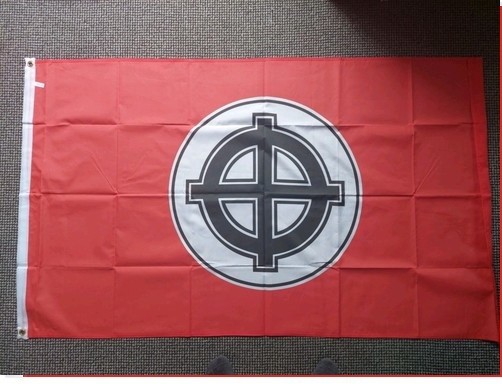 CELTIC CROSS FLAG - RED BLACK AND WHITE - 3' X 5' PRINTED 100D SPUN POLYESTER gallery