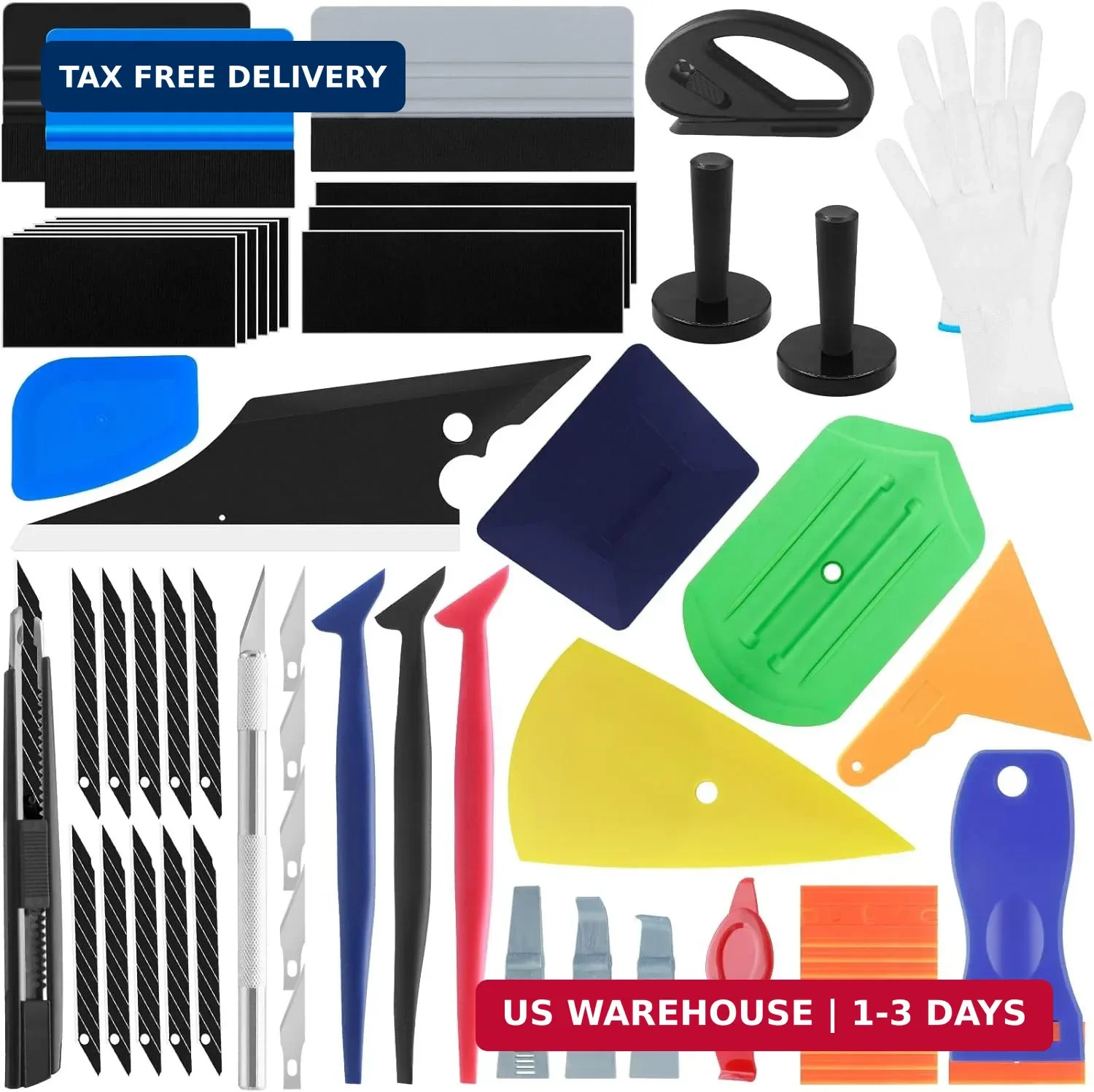 Arayker Car Wrap Tool Kit Vehicle Wrapping Tools Vinyl Wrap Applicator Tool Kit gallery