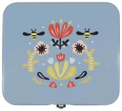 NOW DESIGNS DANICA ‘FRIDA’ KEEPSAKE BOX METAL SCHOOL/JEWELRY BEES FLOWERS UNISEX