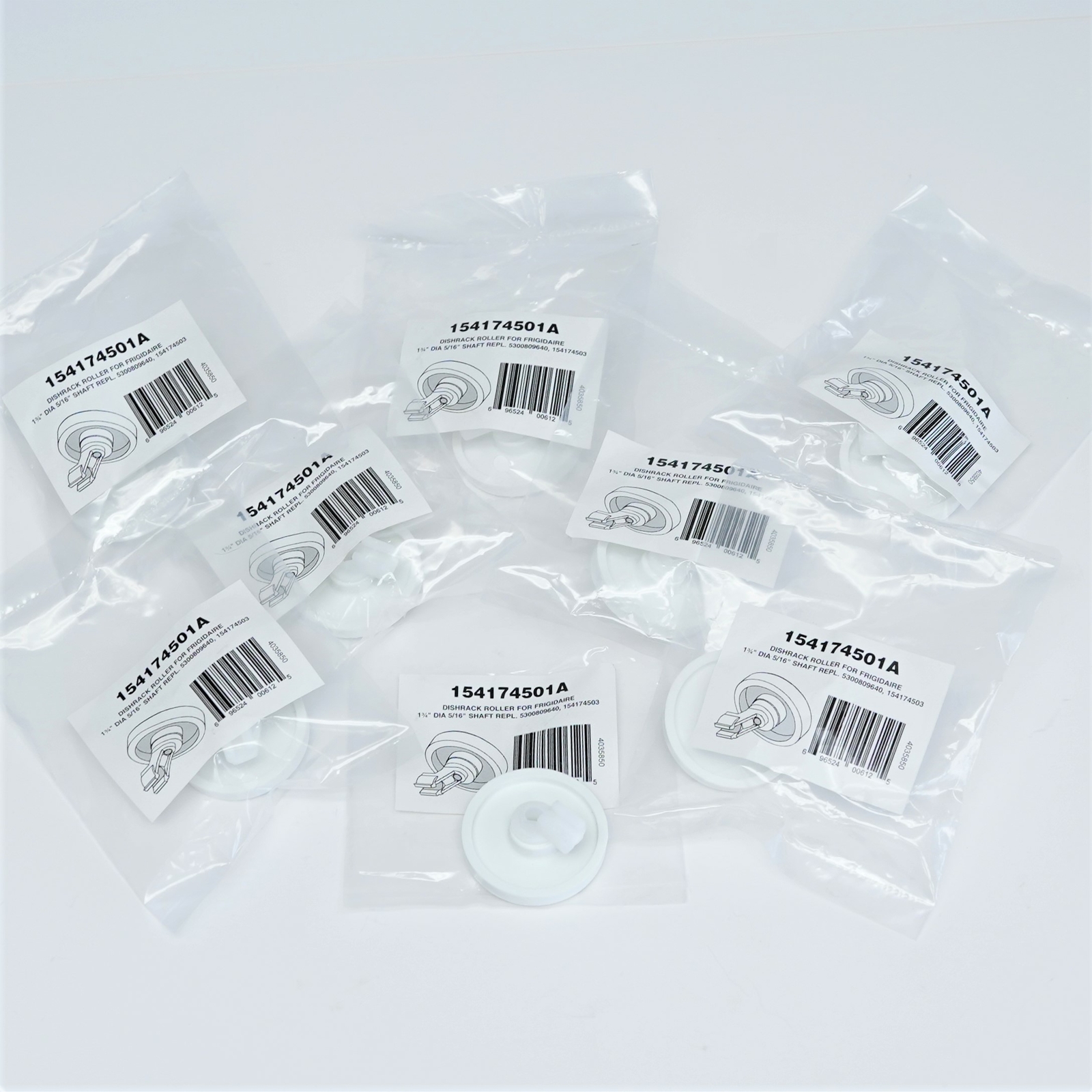 8 Pack Dishwasher Lower Rack Roller Wheel for Frigidaire 154174501A gallery