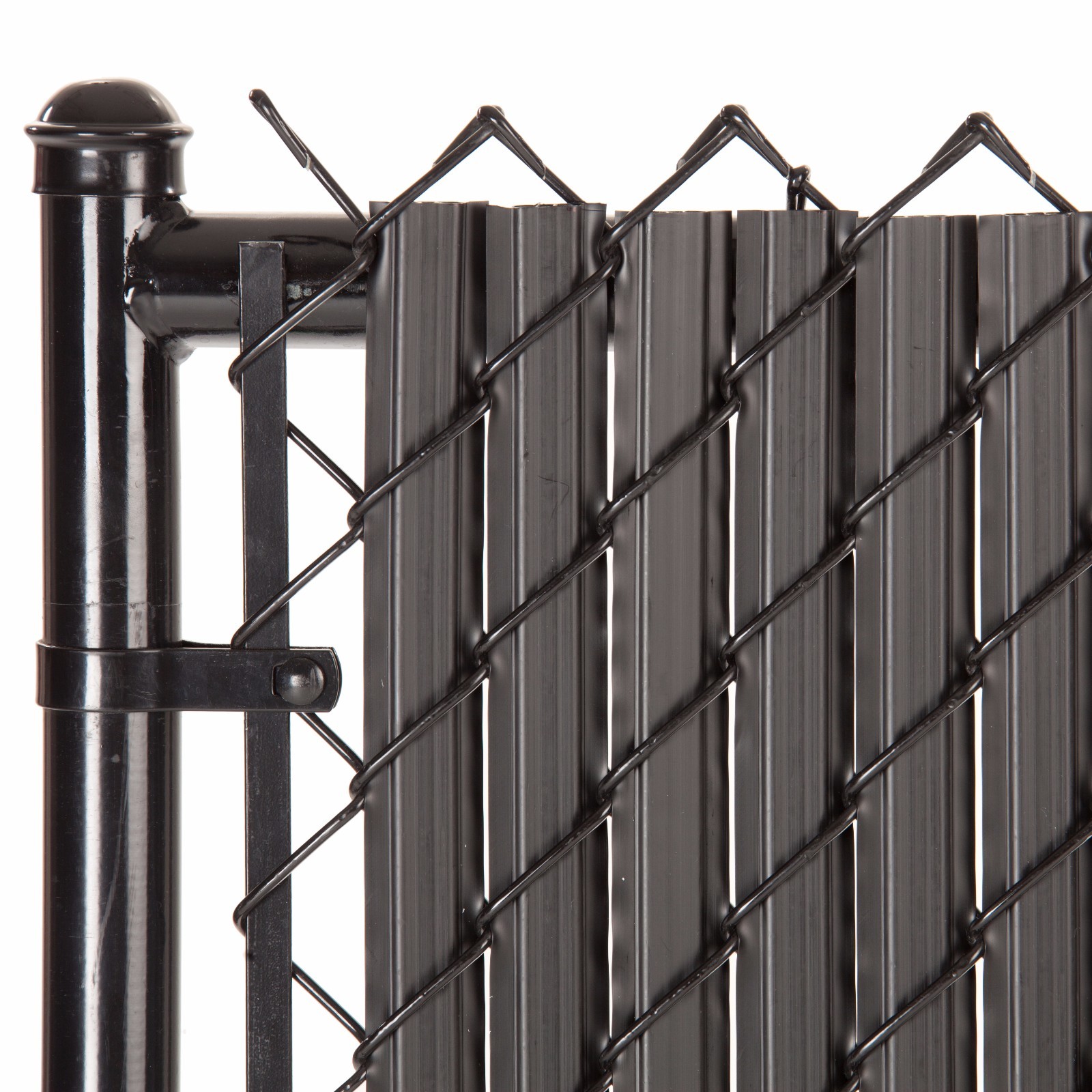 Chain Link Black SoliTube™ Max-Privacy Slat For 6-ft Fence Bottom Lock gallery