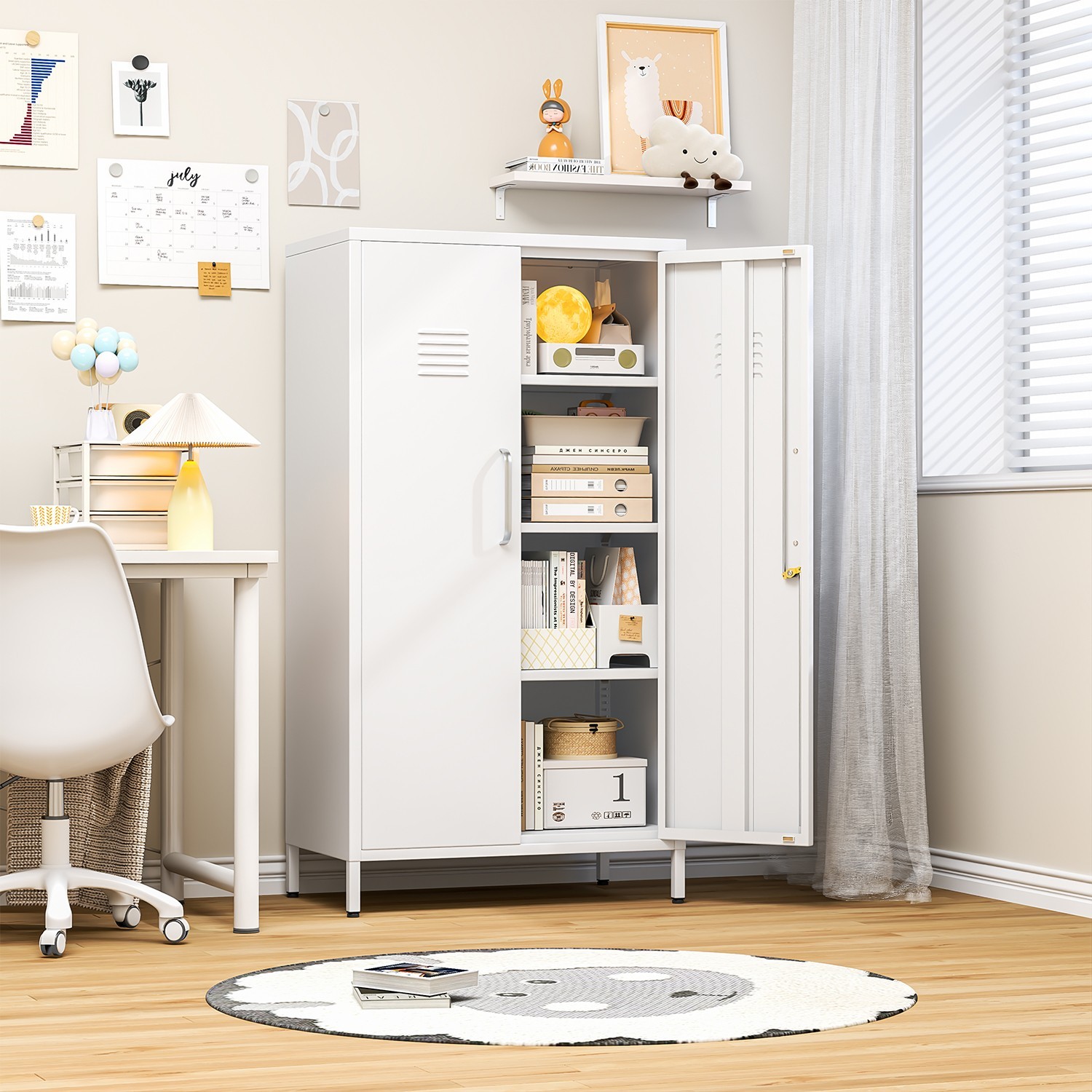 47" Lockable Metal Locker, 2 Door Employee Storage for Home, School, Office, Gym gallery