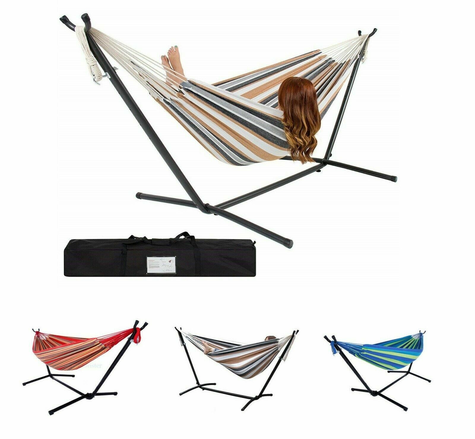 Hammock with Stand Double Standing & Spreader Bar Backyard Camping gallery