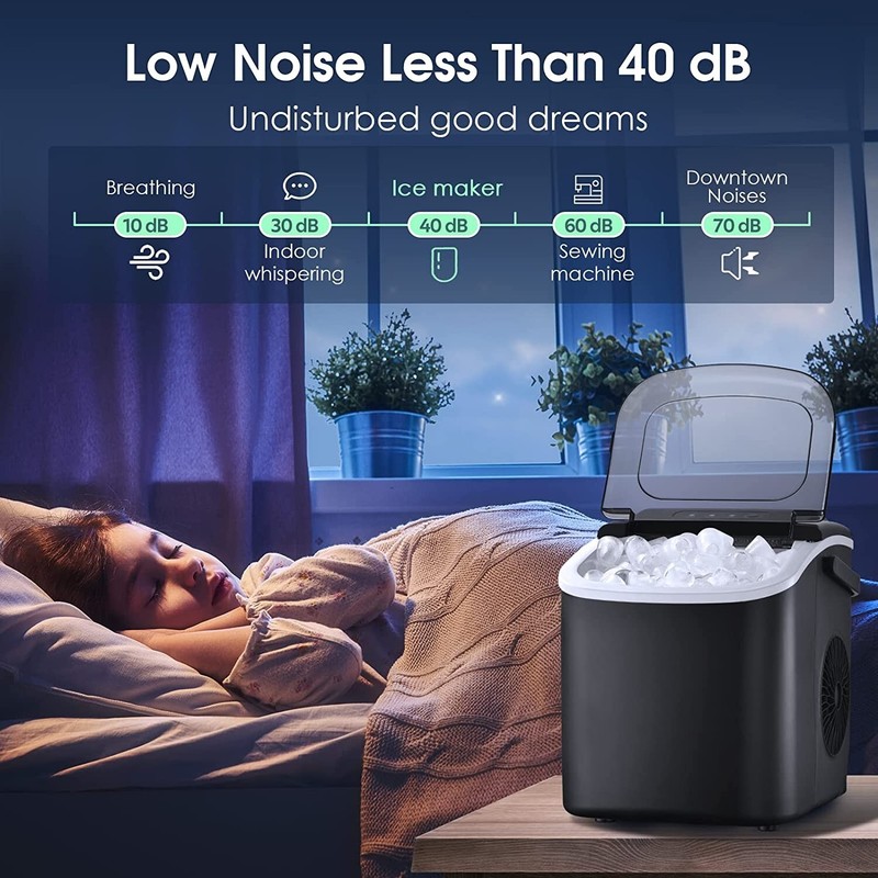 Ice Maker Countertop Fast ice Making in 6 Mins 26.5lbs/24Hrs 9 Bullet Ice Por... gallery