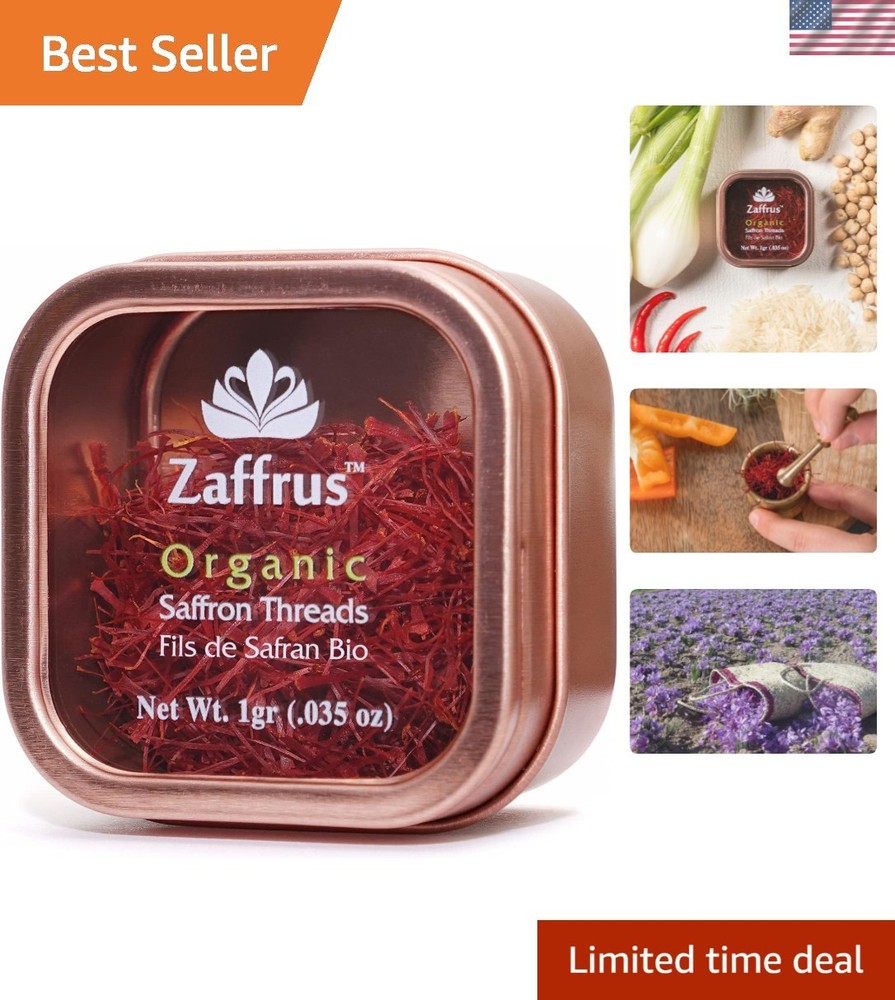 1g Super- Organic Saffron for Risotto, Paella & Desserts - Culinary Gold